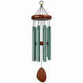 Campanella eolica 85 cm in metallo e legno verde e marrone per esterni stile decorativo