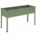Fioriera rialzata 120 x 60 x 80 cm in acciaio verde - struttura da esterno