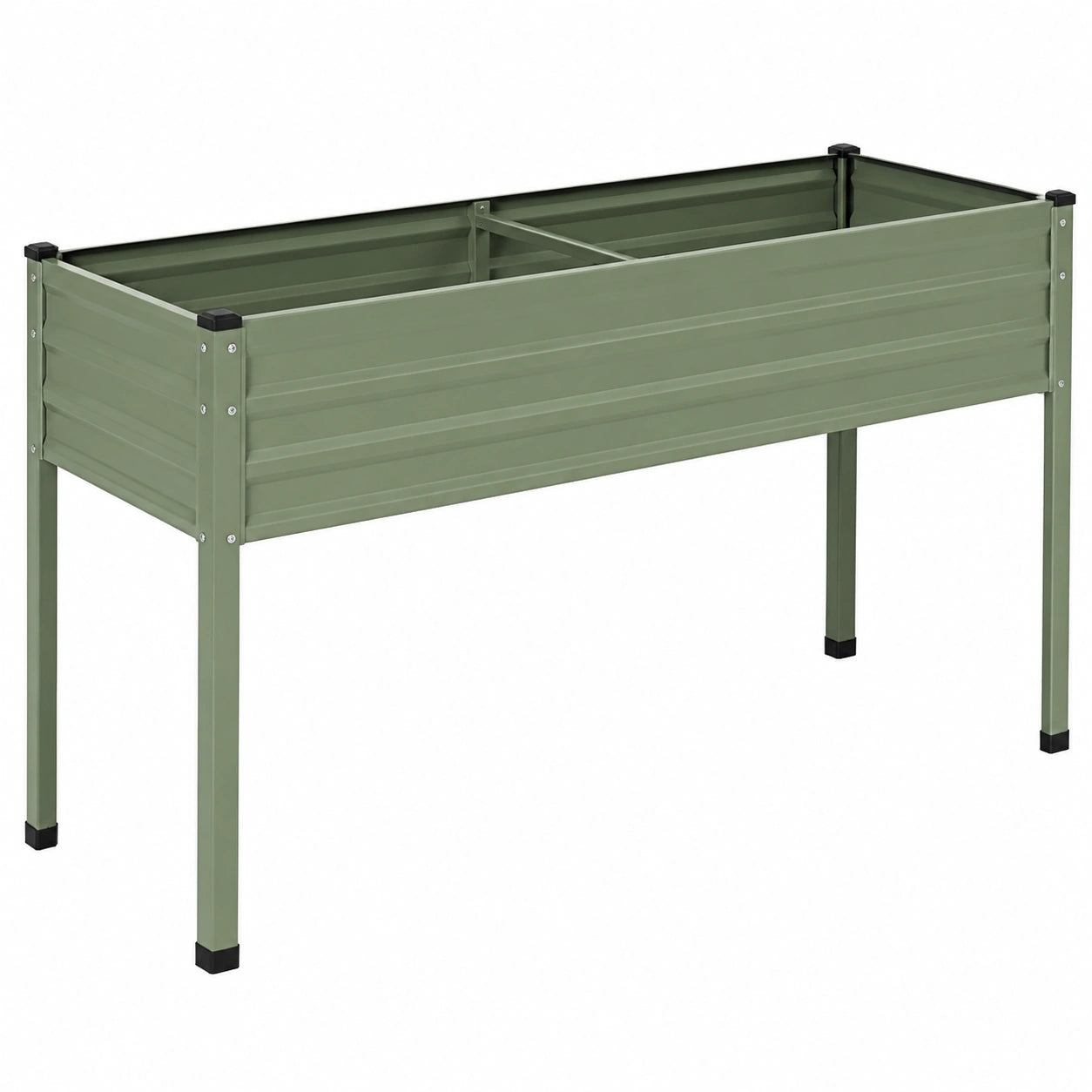 Fioriera rialzata 120 x 60 x 80 cm in acciaio verde - struttura da esterno