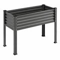 Fioriera rialzata 120 x 60 x 80 cm in acciaio nero per orto e giardino