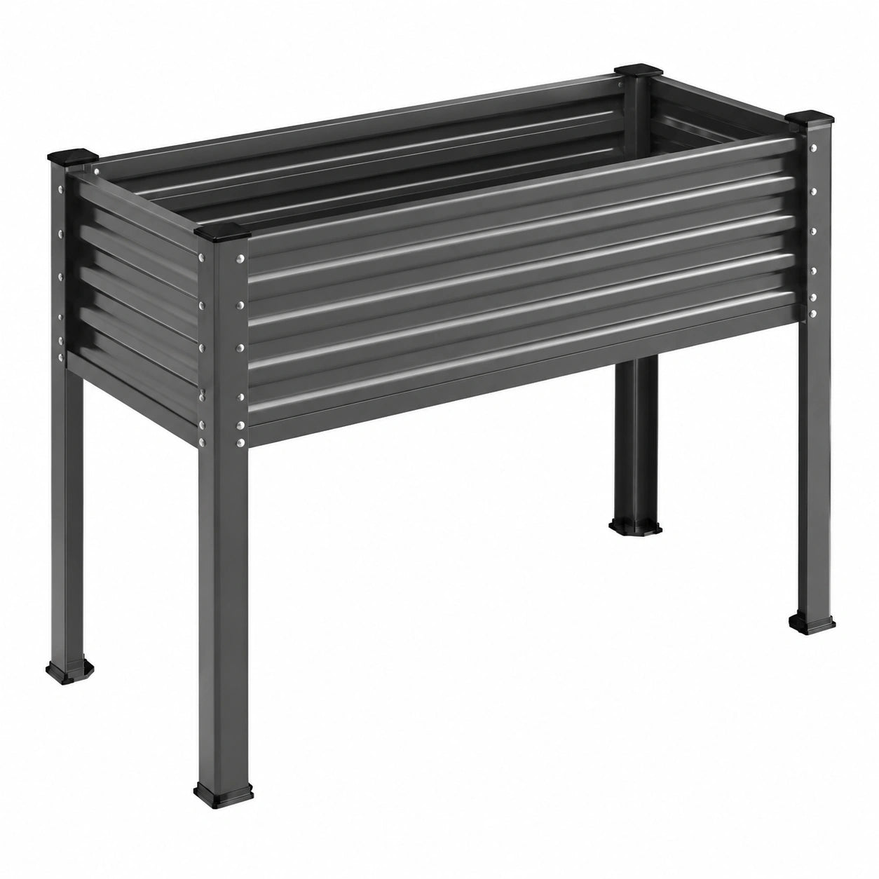 Fioriera rialzata 120 x 60 x 80 cm in acciaio nero per orto e giardino