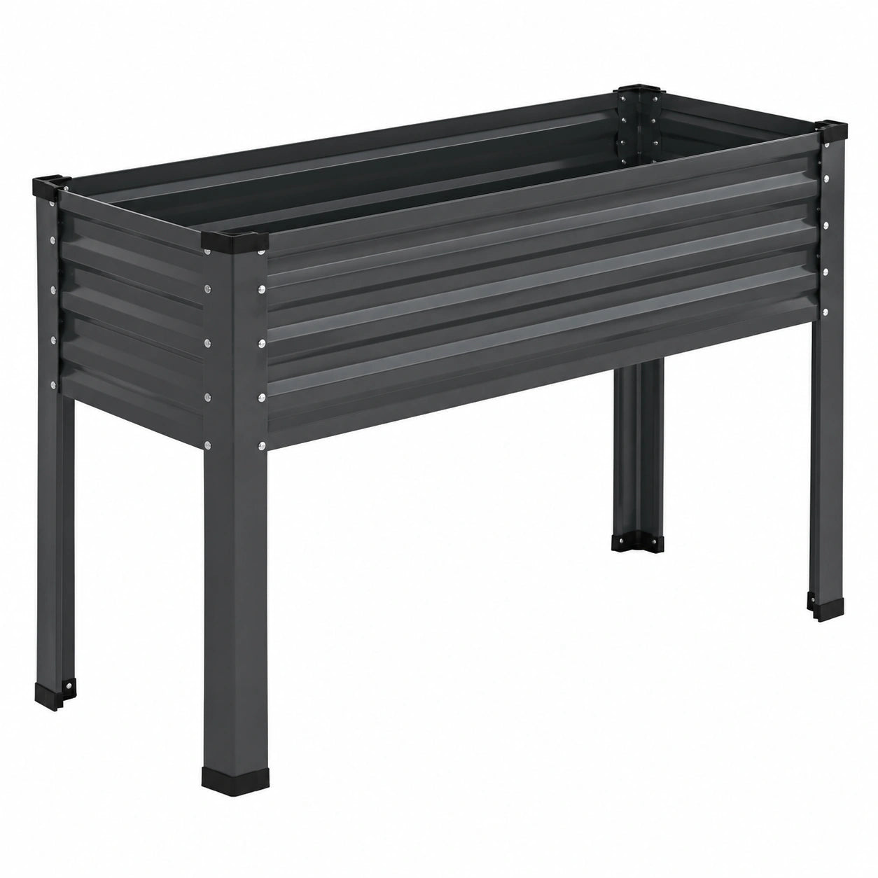 Fioriera rialzata 120 x 60 x 80 cm in acciaio nero per orto struttura rialzata