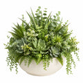 Pianta artificiale con succulente 45 cm in plastica verde con vaso in ceramica decorativo