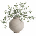 Pianta artificiale di eucalipto 85 cm - foglie verdi in tessuto con vaso in ceramica decorativo