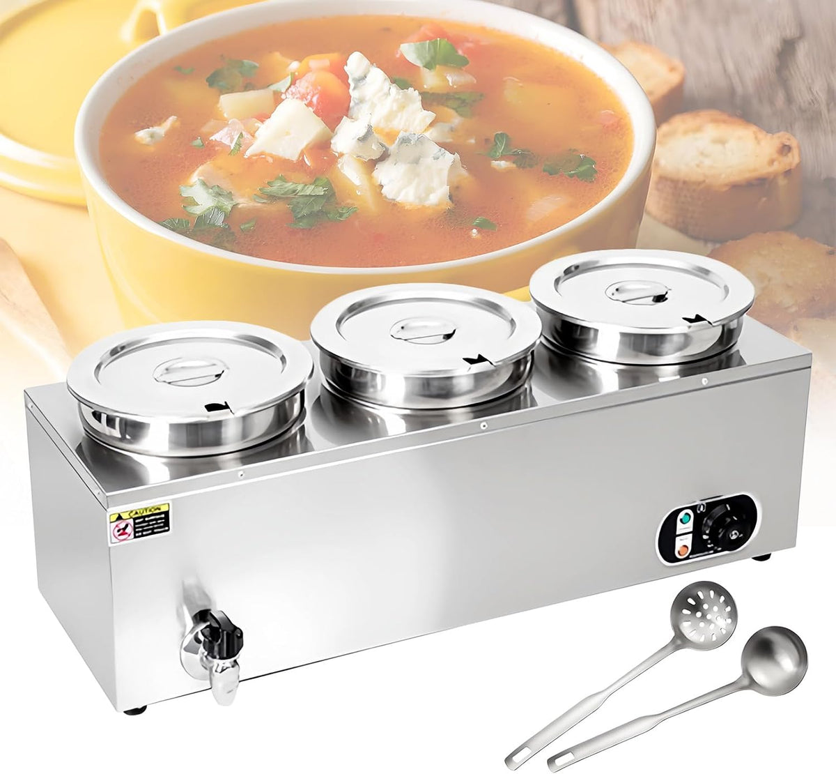 HTDRE, Scaldavivande, 535 x 275 x 320 mm, 85 °C, 220 V, Argento, acciaio inox