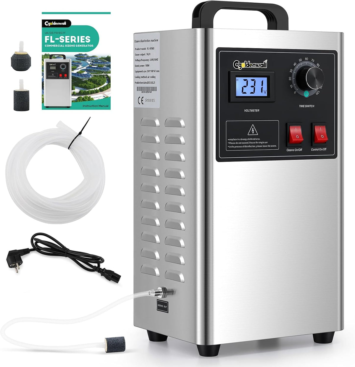 CGOLDENWALL, Purificatore d'aria, 100 W, Nero, timer