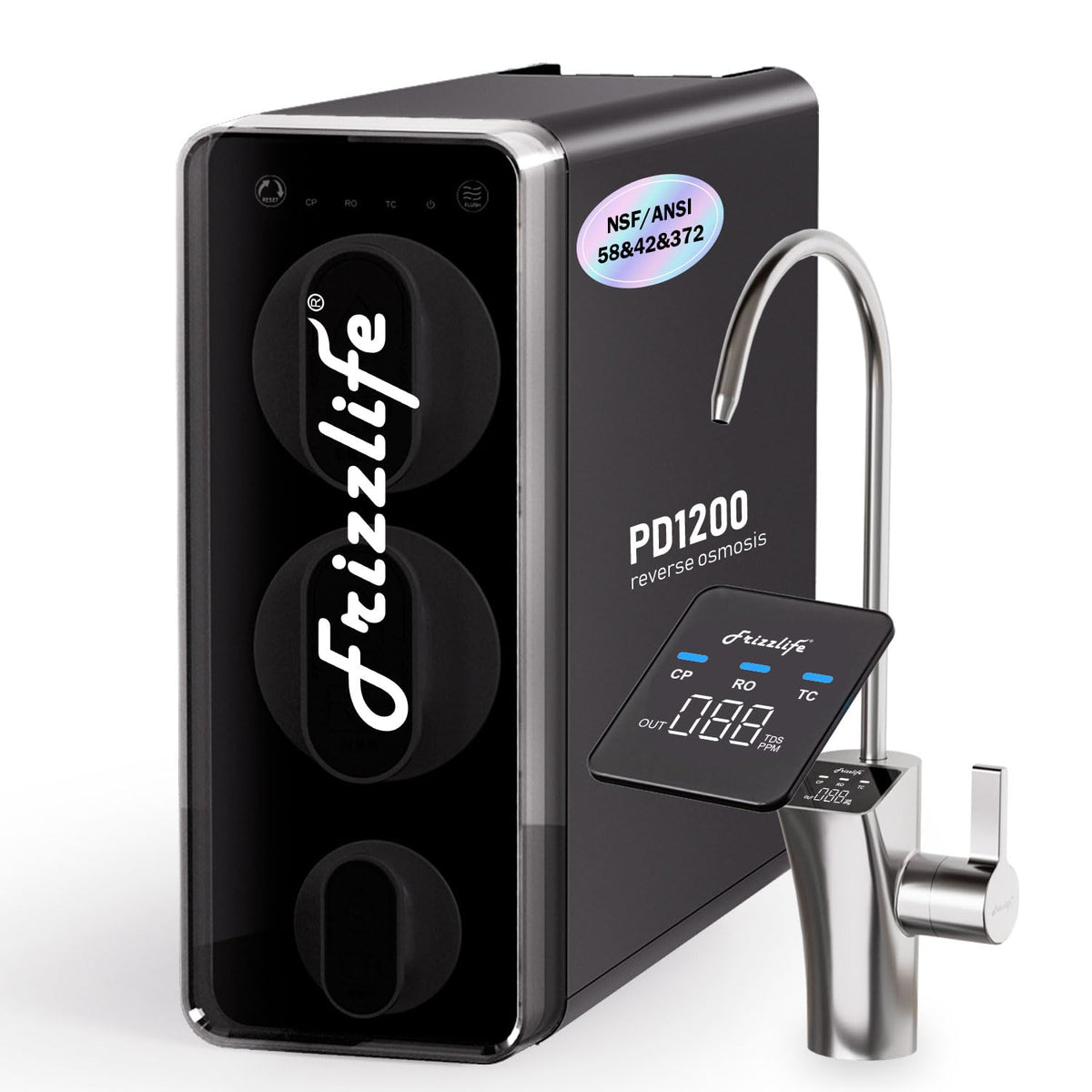 Filtri sottotop, PD1200, FRIZZLIFE, Nero