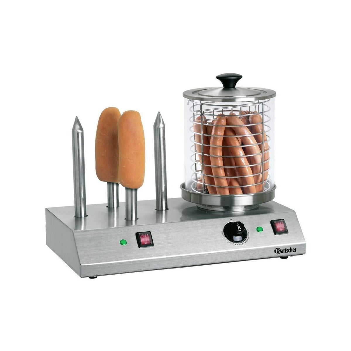 Bartscher, Macchine per Hot Dog, BA.A120, 50 x 39 x 28,5 cm, 200 mm, 220 V, Argento, acciaio inox