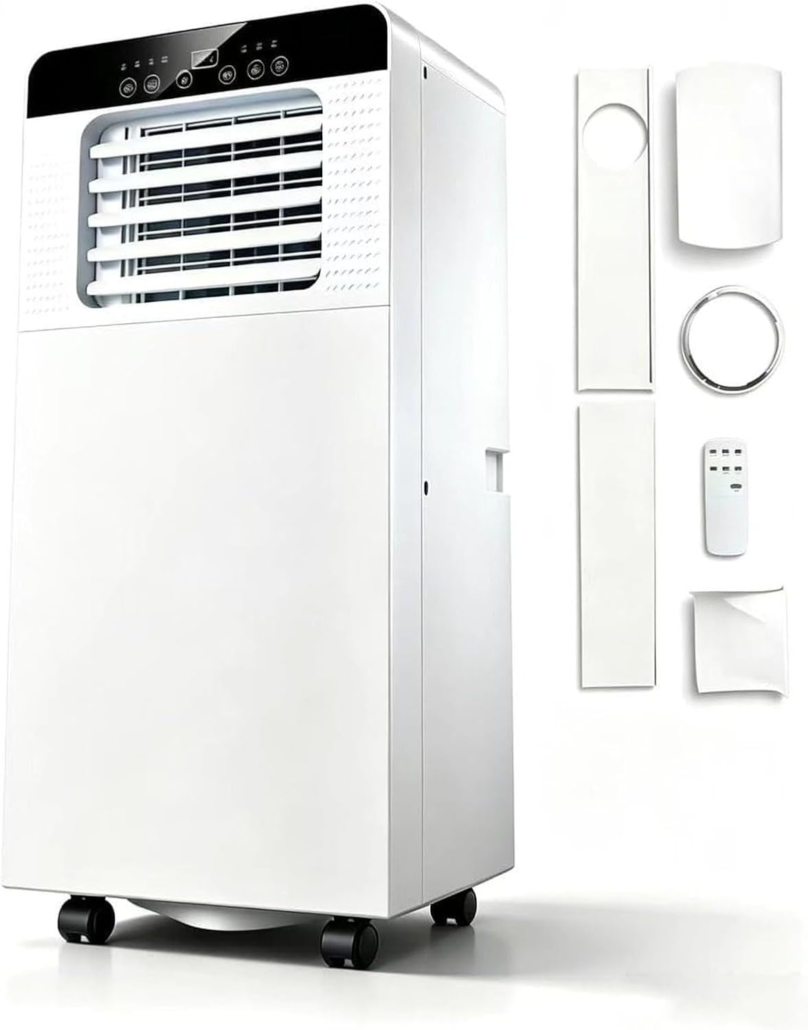 GUOGHUI, Condizionatore portatile, 9000 BTU, 20 m, 35,5x33x68 cm, Bianco, telecomando, timer