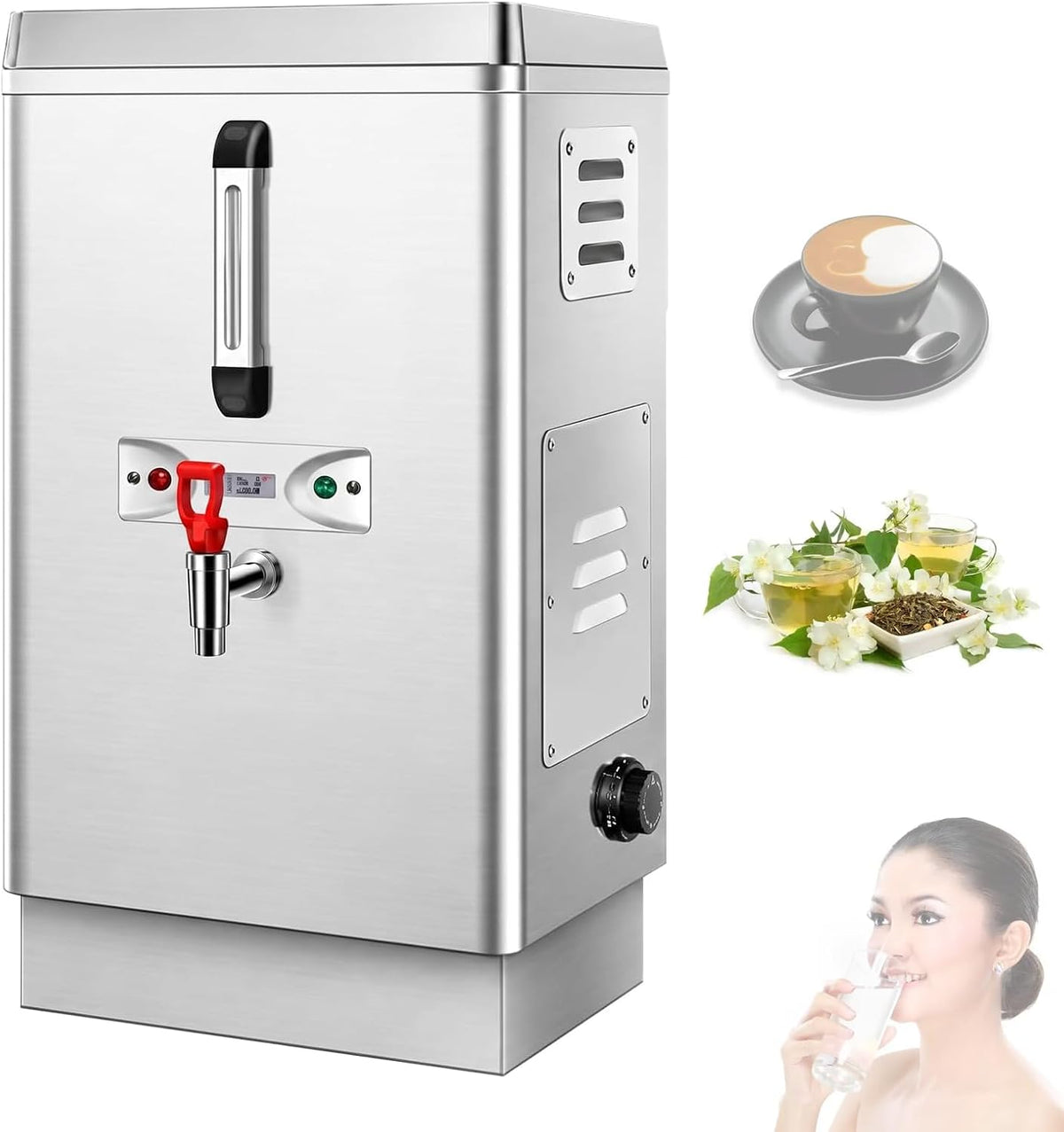 TYH, Erogatori d'acqua calda, 40 Litri, 680x420x260 mm, 3 kW, Argento, acciaio inox