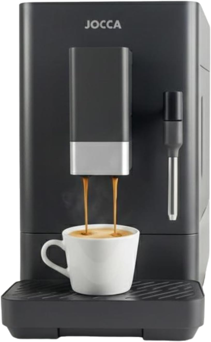 Macchina da caffè, Jocca, 20 bar, 1350 W, 1,5 l, Nero/Argento, vano contenitore, autopulizia