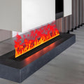 COAKUE, Camino elettrico, 200 cm, Nero, acciaio inox, illuminazione LED, telecomando, timer