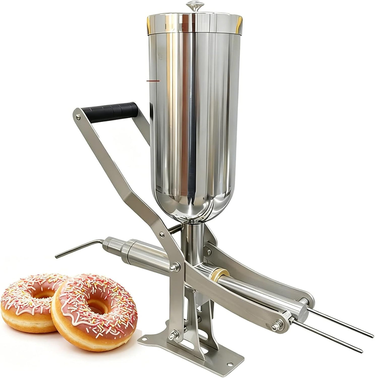 Macchine per ciambelle, 58,5 x 33 x 19 cm, 5 litri, 7,5 cm, Argento, acciaio inox