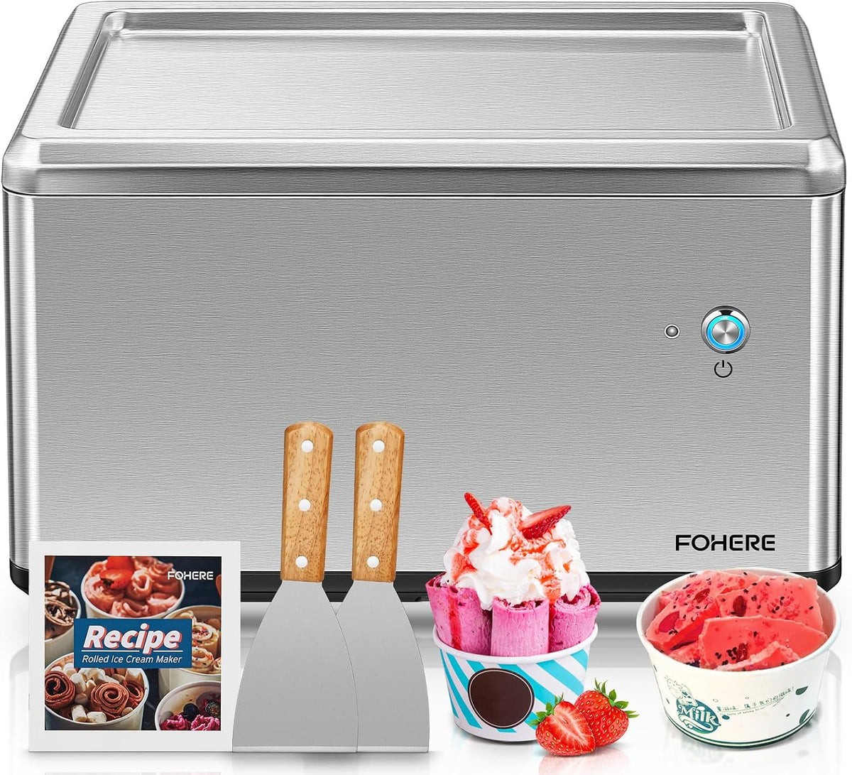 FOHERE, Gelatiera, 38,1 x 27,3 x 24,5 cm, 50 g, 30 °C, Nero