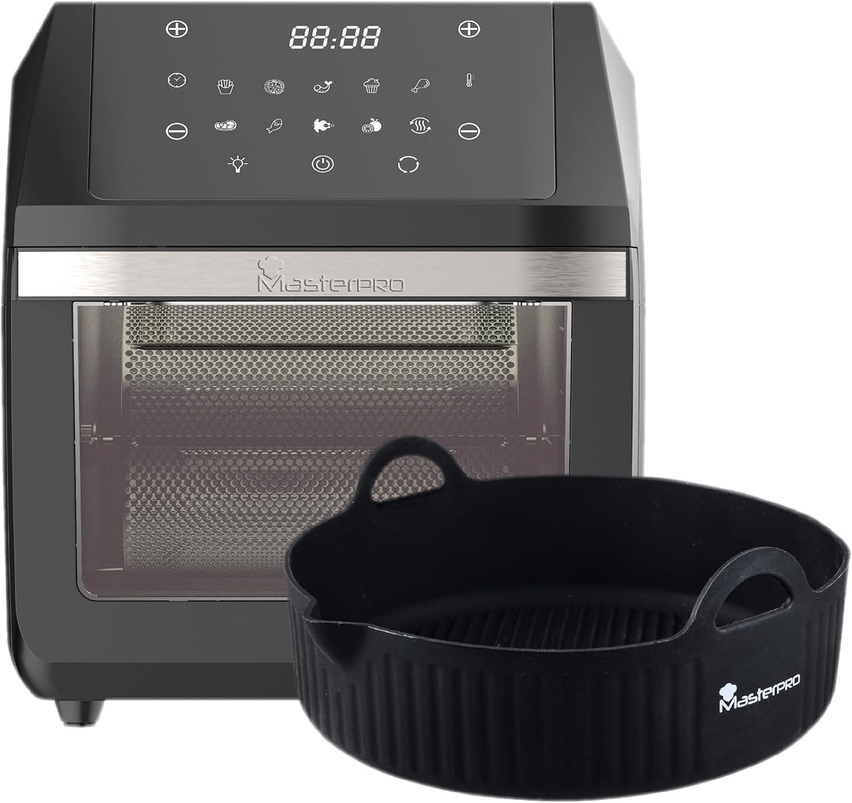Forno elettrico, MasterPRO, 11 L, 1800 W, Nero/Argento, illuminazione LED