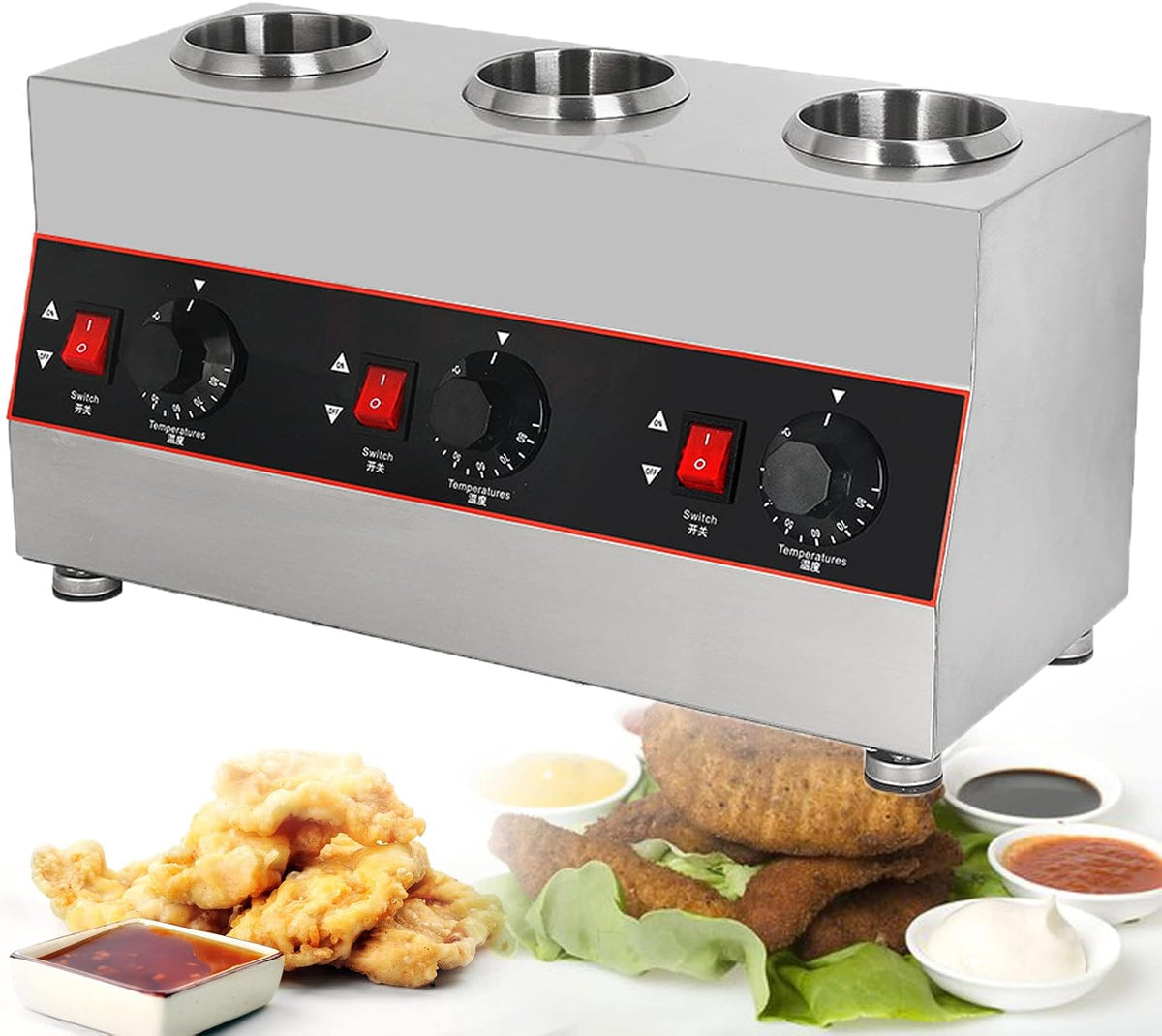 Scaldavivande, 110 V, Nero, acciaio inox
