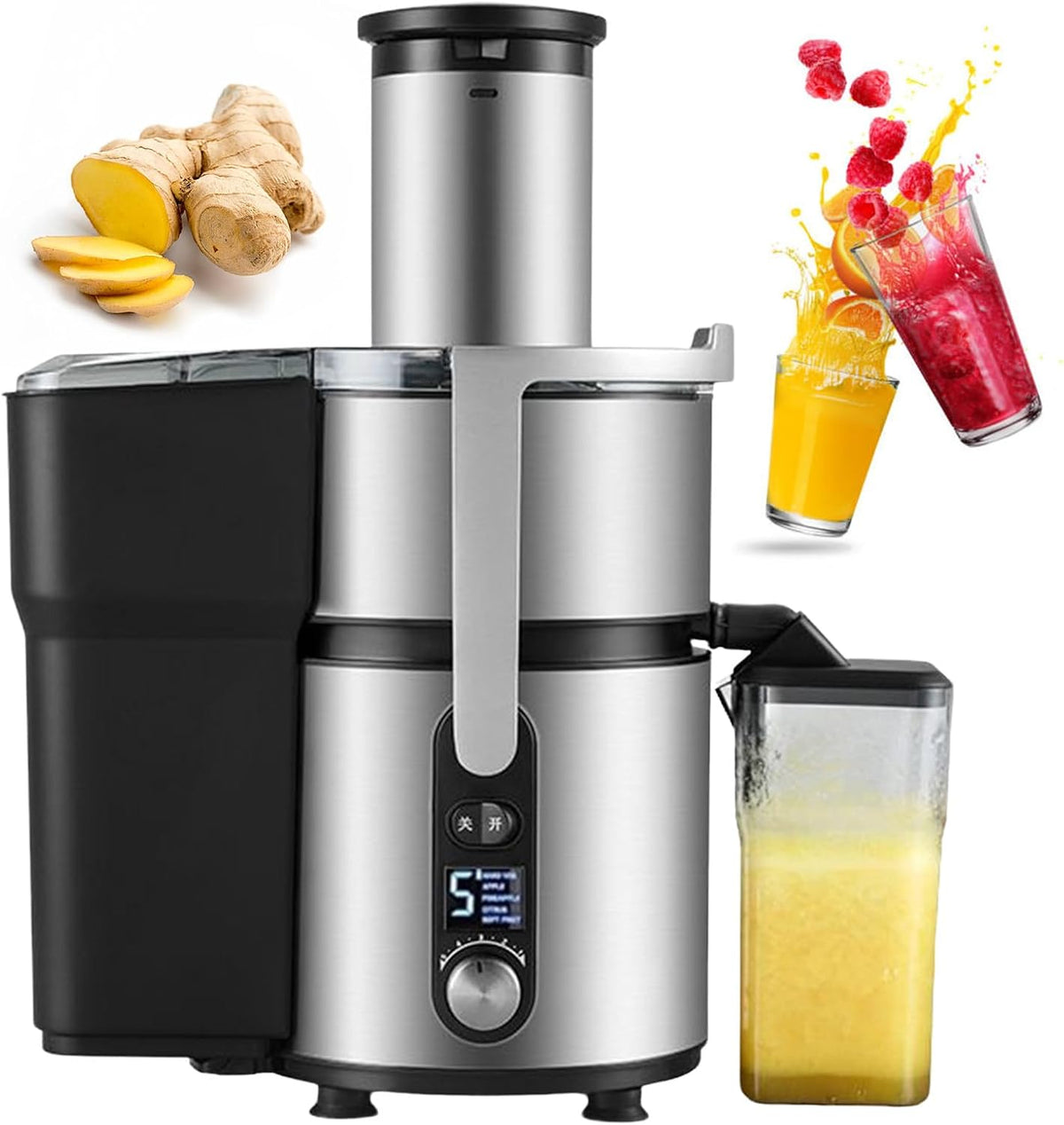 pealiritansemen, Centrifughe ed estrattori di succo, 1250 W, 84 mm, 220 V, Argento, acciaio inox, vano contenitore