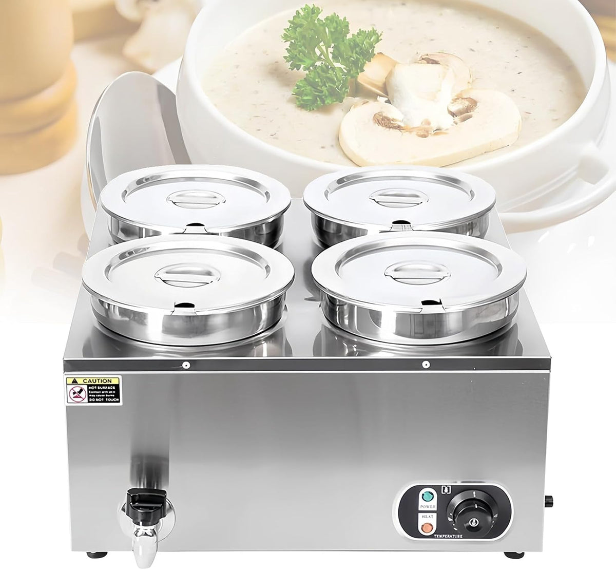 Scaldavivande, HTDRE, 7 l, 85 °C, 4 cm, Argento, acciaio inox
