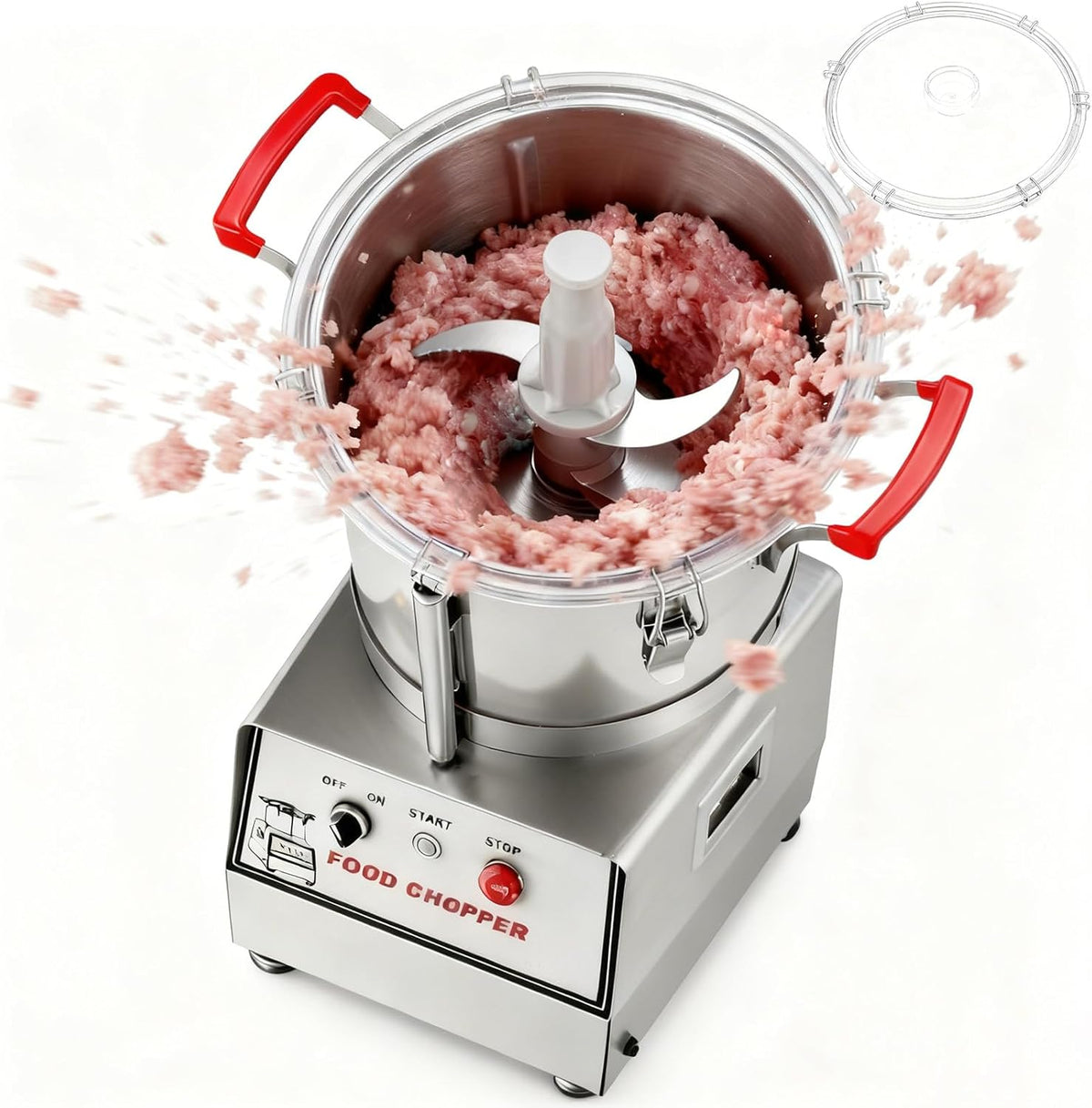 FRANREADER, Robot da cucina, 5 L, 1400 W, 1400 giri/min, Argento, acciaio inox, vano contenitore