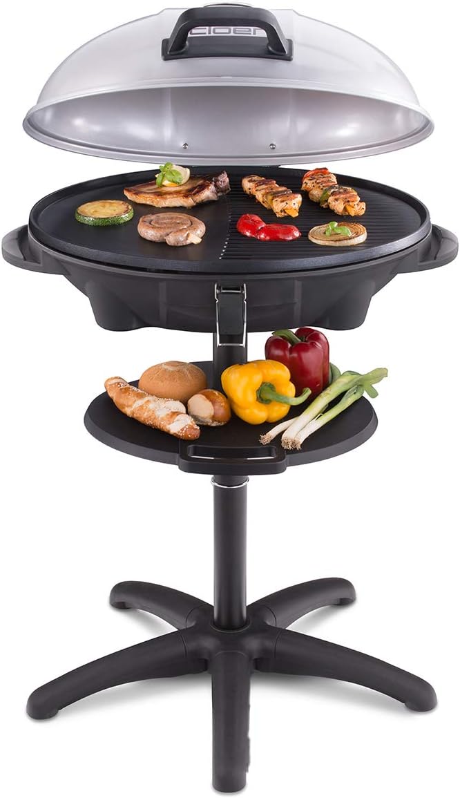 cloer, Barbecue elettrici, 38,5 x 52,5 cm, 2400 W, Nero, funzione grill