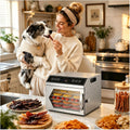 Essiccatori per alimenti, 800 W, 220 V, 40-90°C, Nero, acciaio inox, illuminazione LED, timer