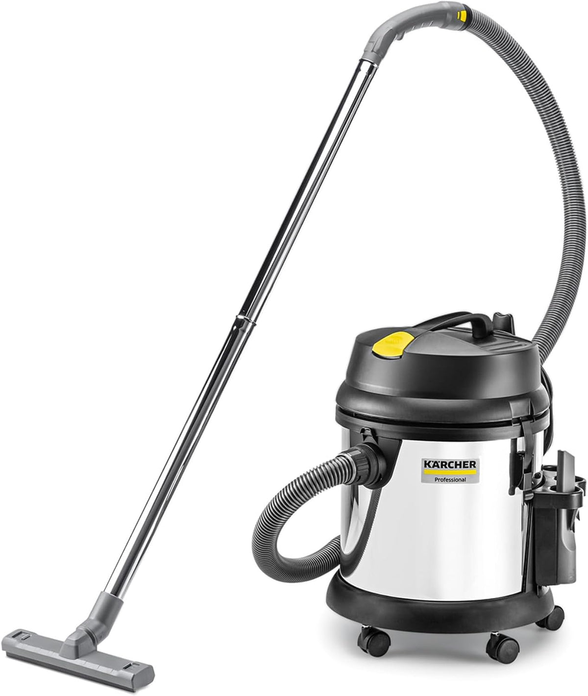 Aspirapolvere solidi e liquidi, KÄRCHER, 1380 W, 27 l, 2,5 m, Argento, acciaio inox, vano contenitore