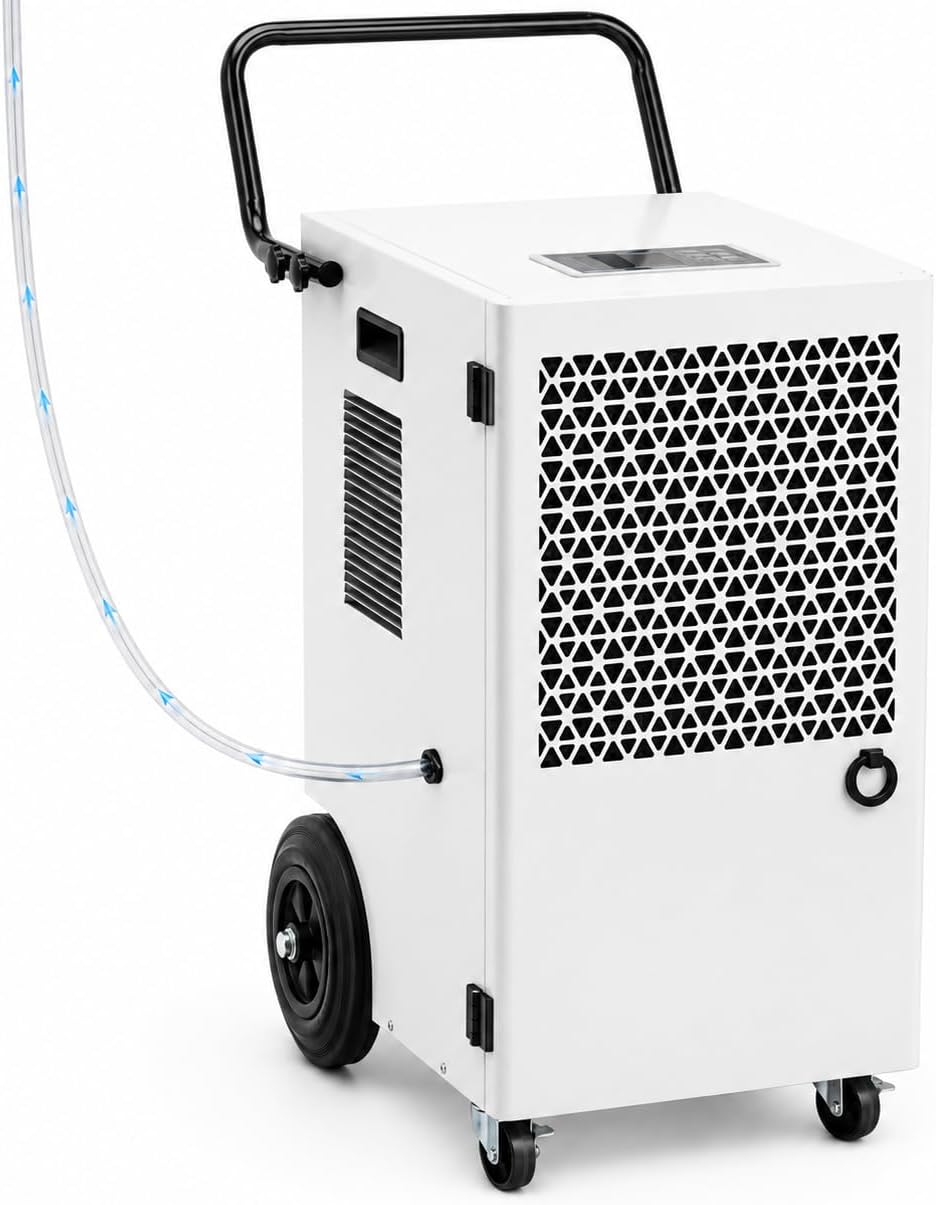megonia, Deumidificatore, 120 L, 300 m, 600 m, Bianco, timer, spegnimento automatico