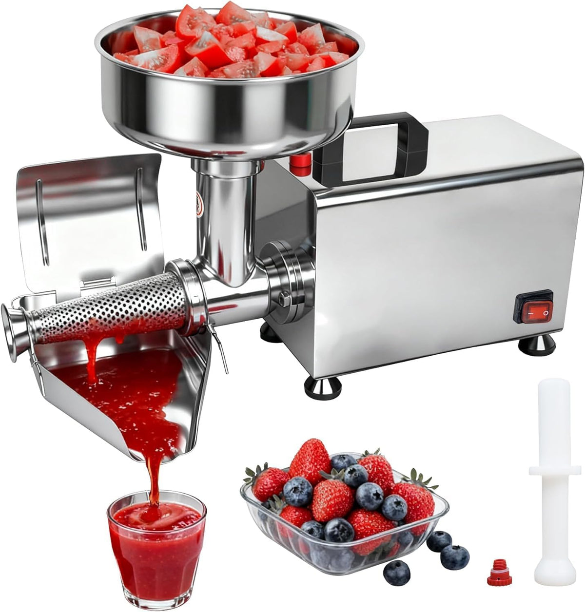SENODON, Spremiagrumi, 450 W, 150 kg, 21,5 cm, Argento, acciaio inox