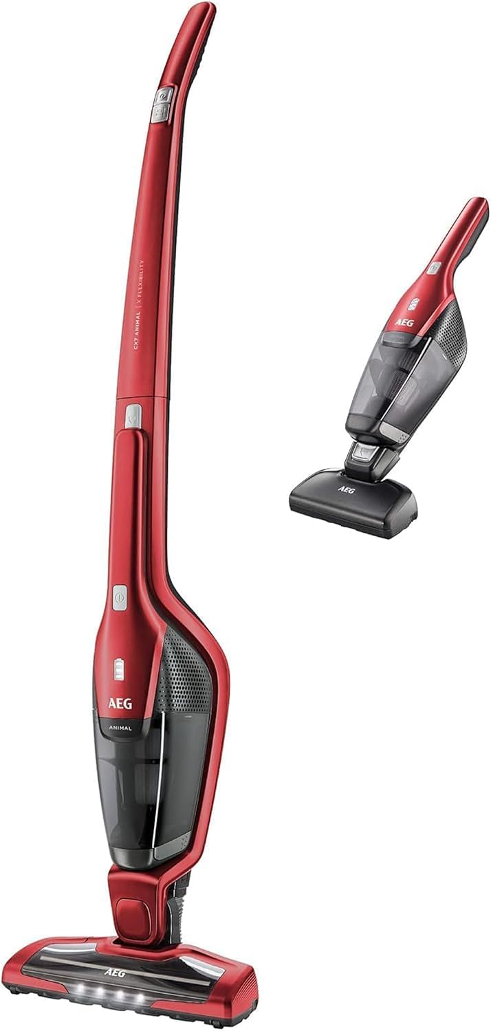 AEG, Aspirapolvere, CX7-2-45AN, 18 V, 135 m, 500 ml, Rosso, vano contenitore, illuminazione LED, autopulizia, funzionamento senza fili, 2 in 1