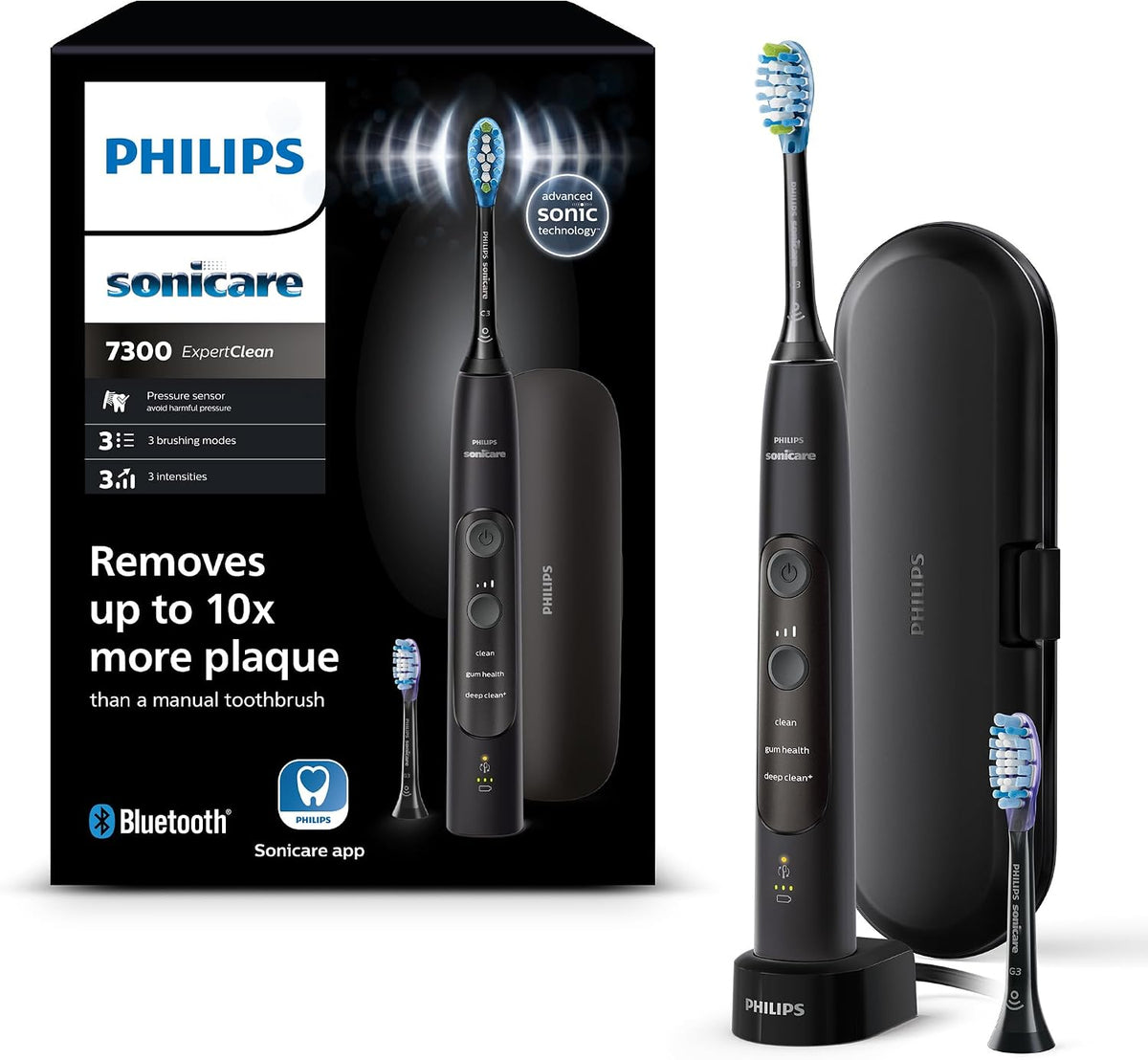 PHILIPS, Spazzolini a tecnologia sonica, Nero, Bluetooth