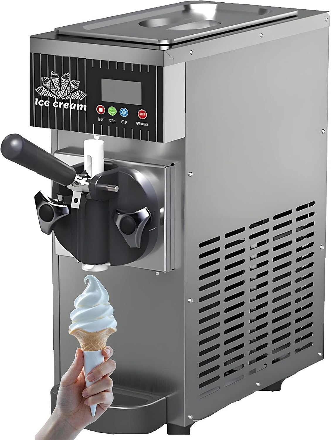 SHENGSHIYU, Gelatiera, 20×40×51 cm, 5 kg, 2,5 L, Nero, acciaio inox