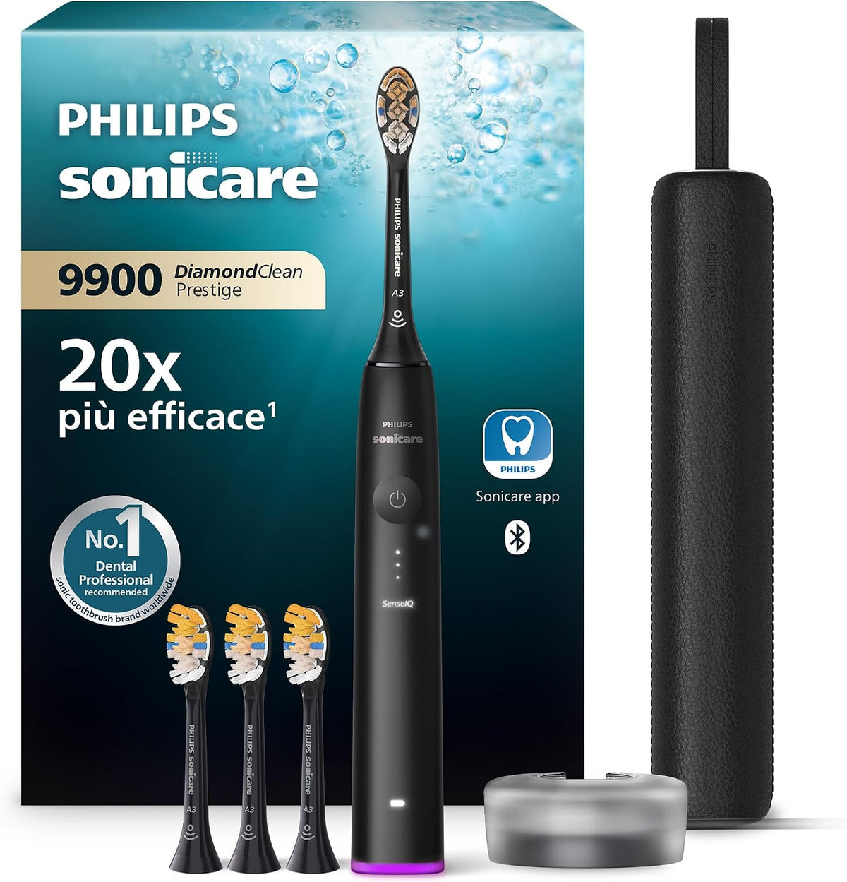 PHILIPS, Spazzolini a tecnologia sonica, HX9992/43, Nero, USB