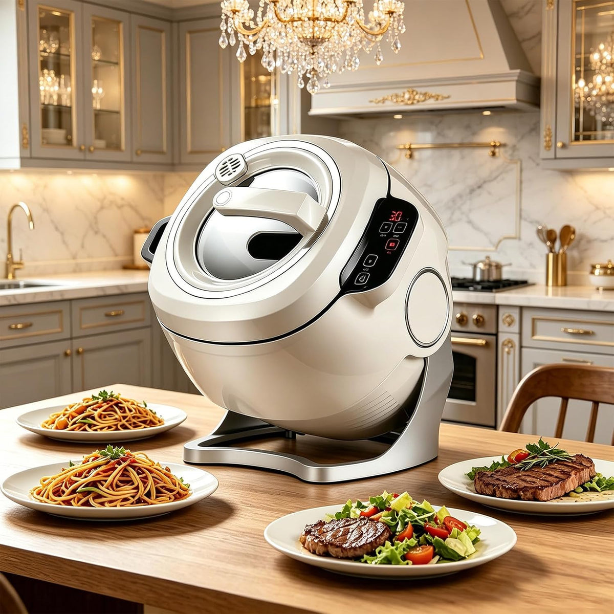 ORIDLECTAL, Robot da cucina, 6 L, 2000 W, 310 × 370 × 365 mm, Nero, autopulizia