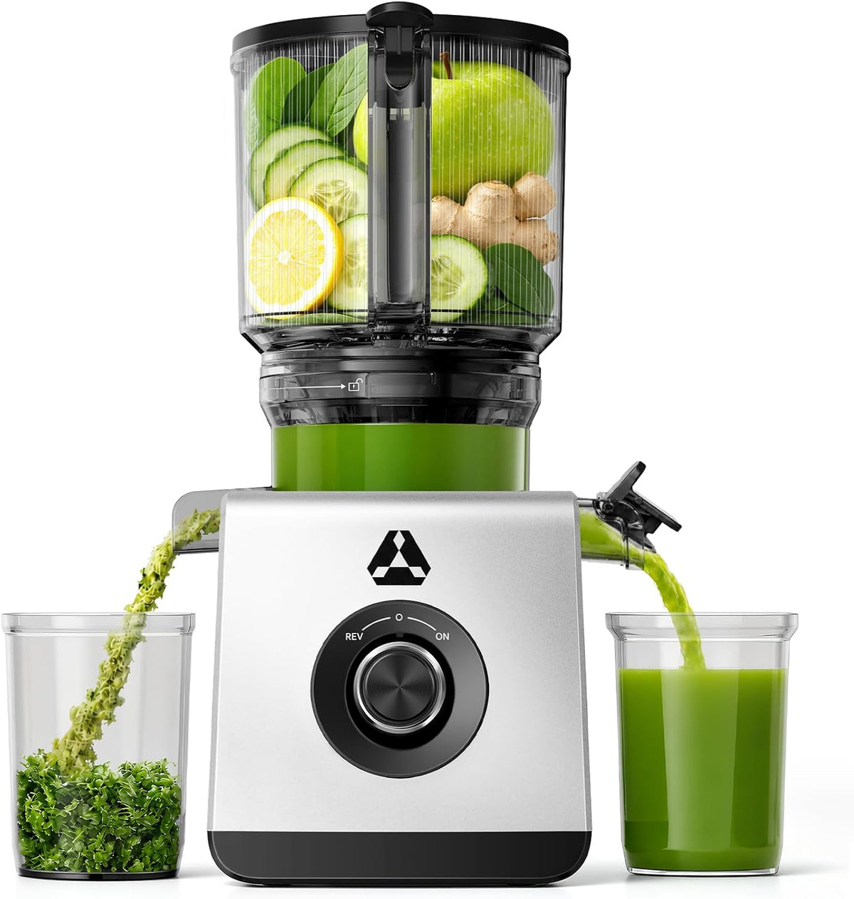 AAOBOSI, Estrattori succo albero singolo masticatori, 165 MM, 2,5 L, Nero