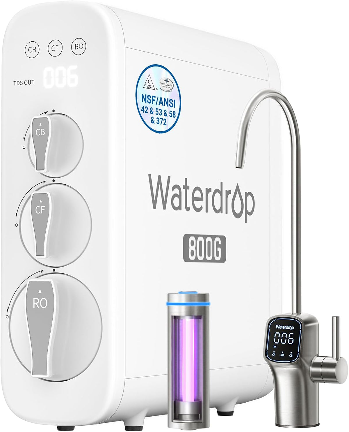 Waterdrop, Filtri sottotop, G3P800, Nero