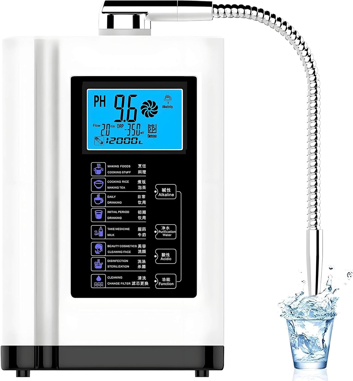Memykoy, Caraffe Filtranti, PH3, 3,8 Pollici, 8000 Litri, 28 x 17 x 10,9 cm, Bianco