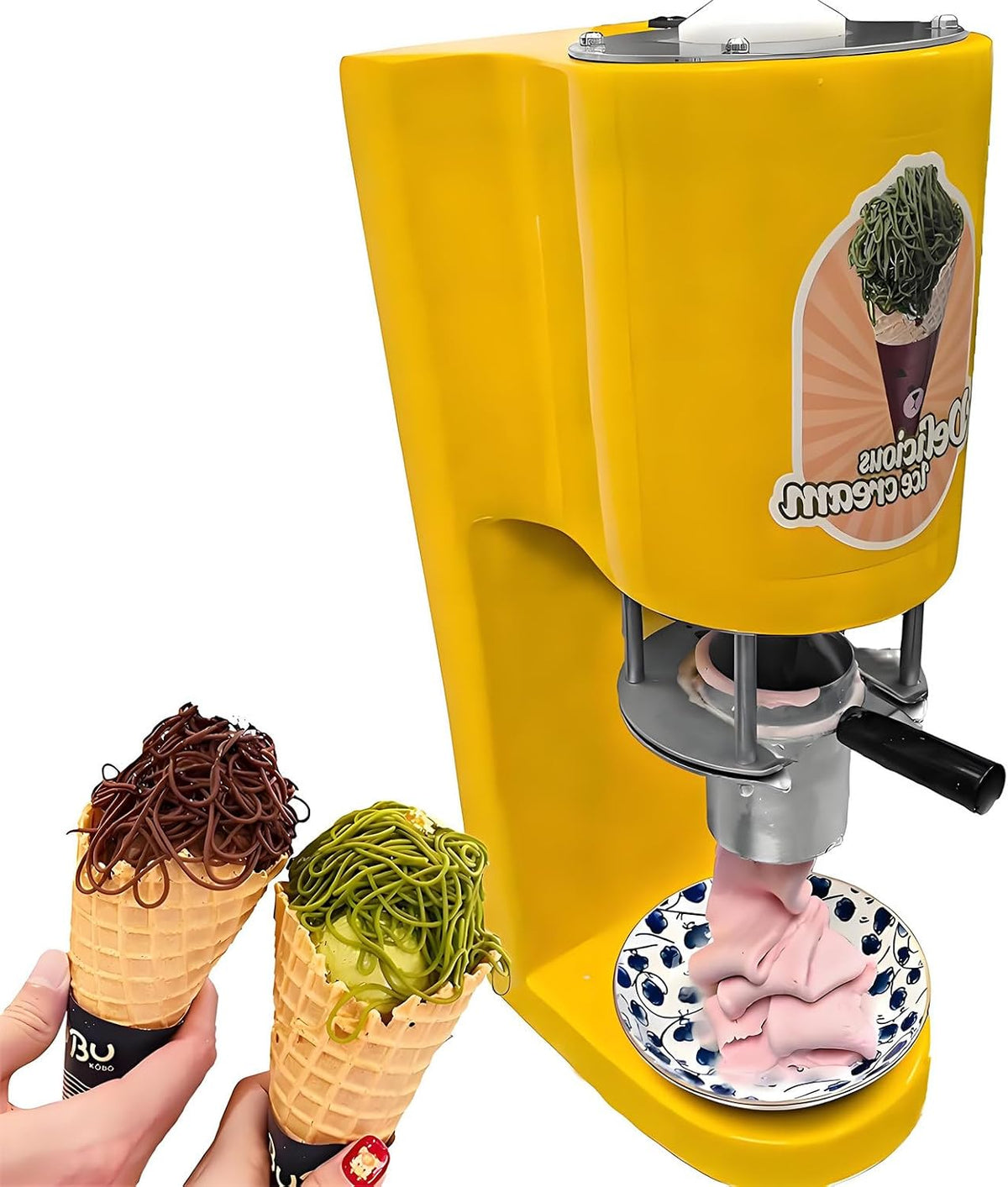 WYBYYDS, Gelatiera, 30 x 20 x 57 cm, 220 V, 80 W, Giallo