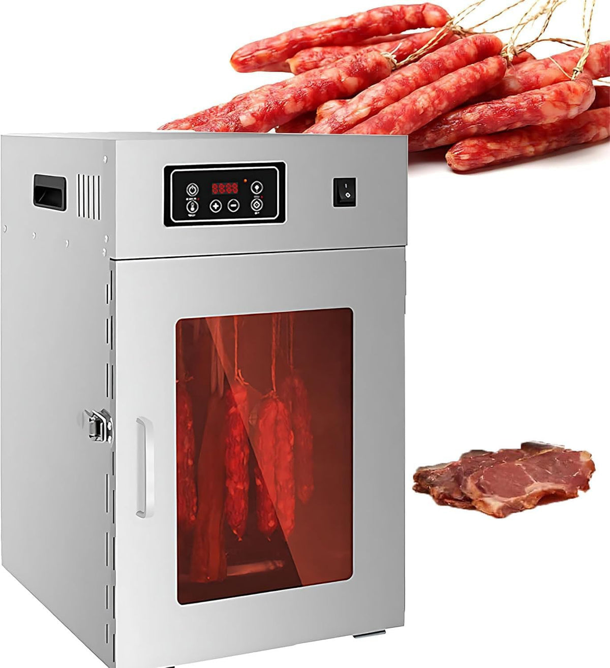 Essiccatori per alimenti, LjlXanthiper, 30-90°c, 34 x 40 x 55 cm, 800 W, Argento, acciaio inox, timer