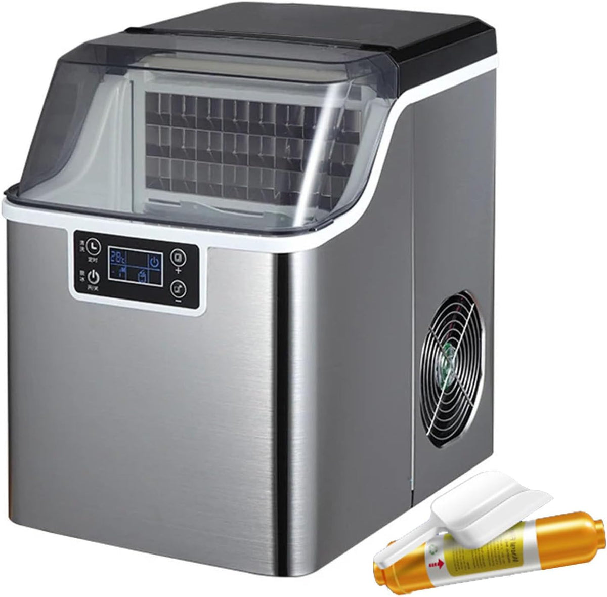 Generico, Macchina per cubetti di ghiaccio, 252 x 360 x 371 mm, 30 kg, 220 V, Nero, timer, spegnimento automatico