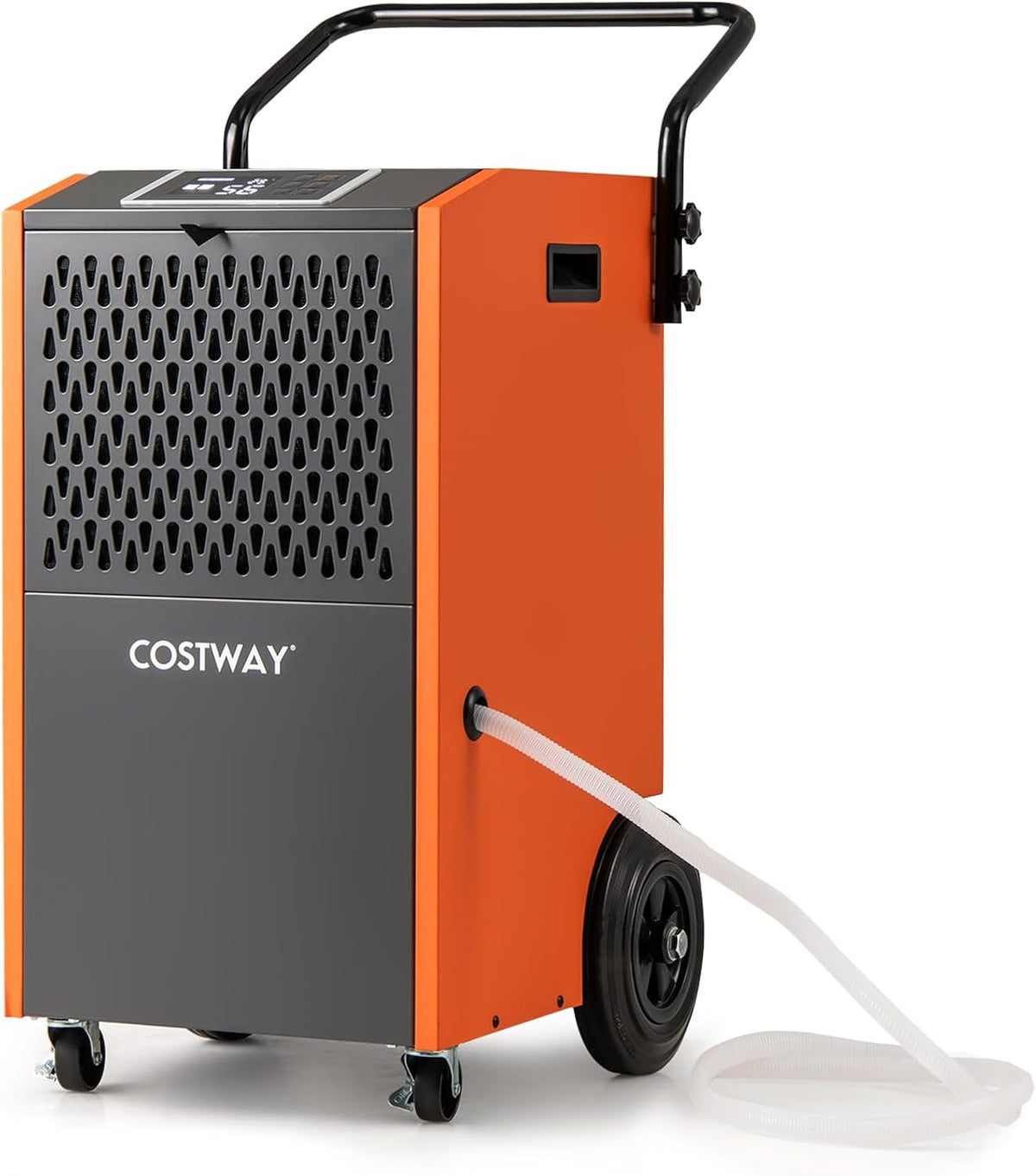 COSTWAY, Deumidificatore, 695 m, 34,5 x 39,5 x 81 cm, 73 L, Arancione, timer