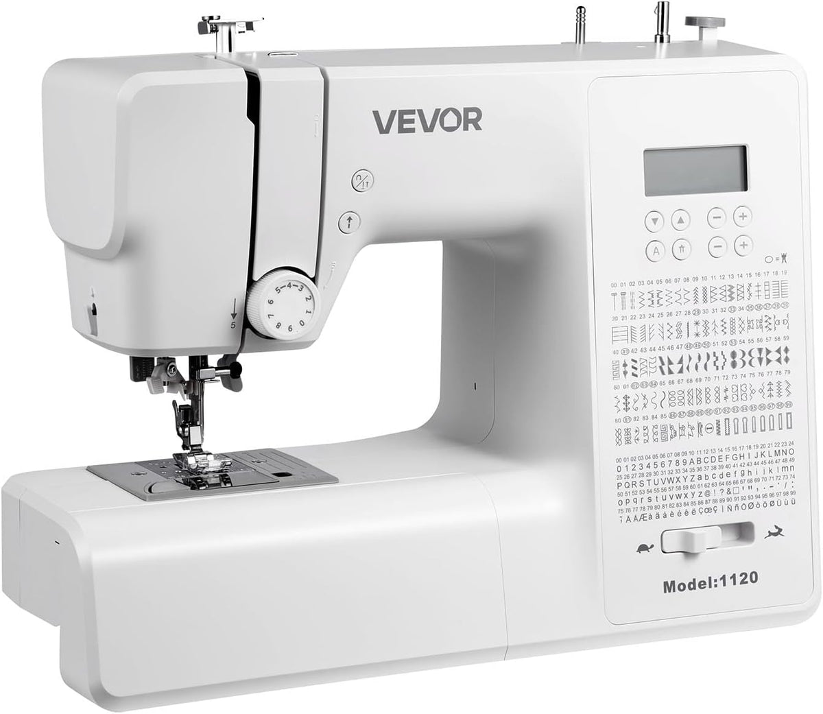 VEVOR, Macchina da cucire, 0,4 cm, Bianco, illuminazione LED