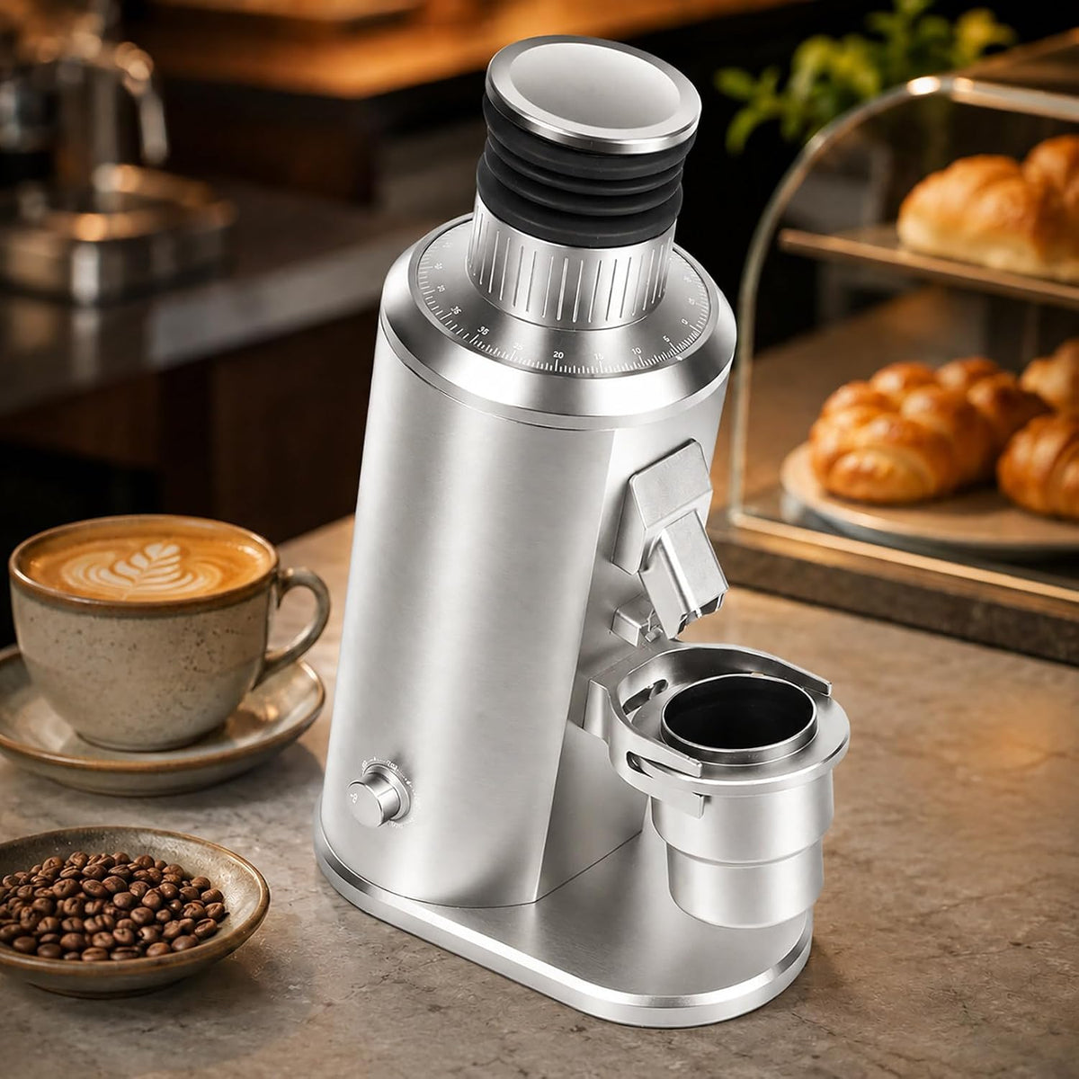 Macinacaffè elettrici con centrifuga, 550 W, 80 mm, 22,3 × 13,8 × 35,5 cm, Nero, acciaio inox