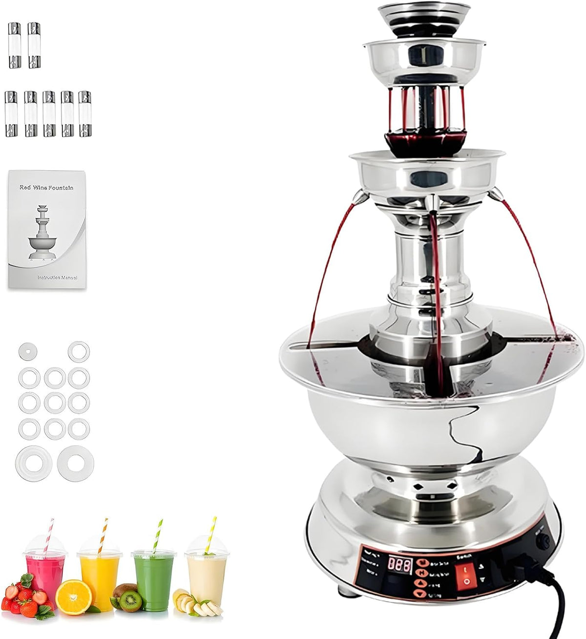 KPOUYYDS, Macchine per conserve e vin brulè, 3,5 l, 120 W, 110 V, Argento, acciaio inox