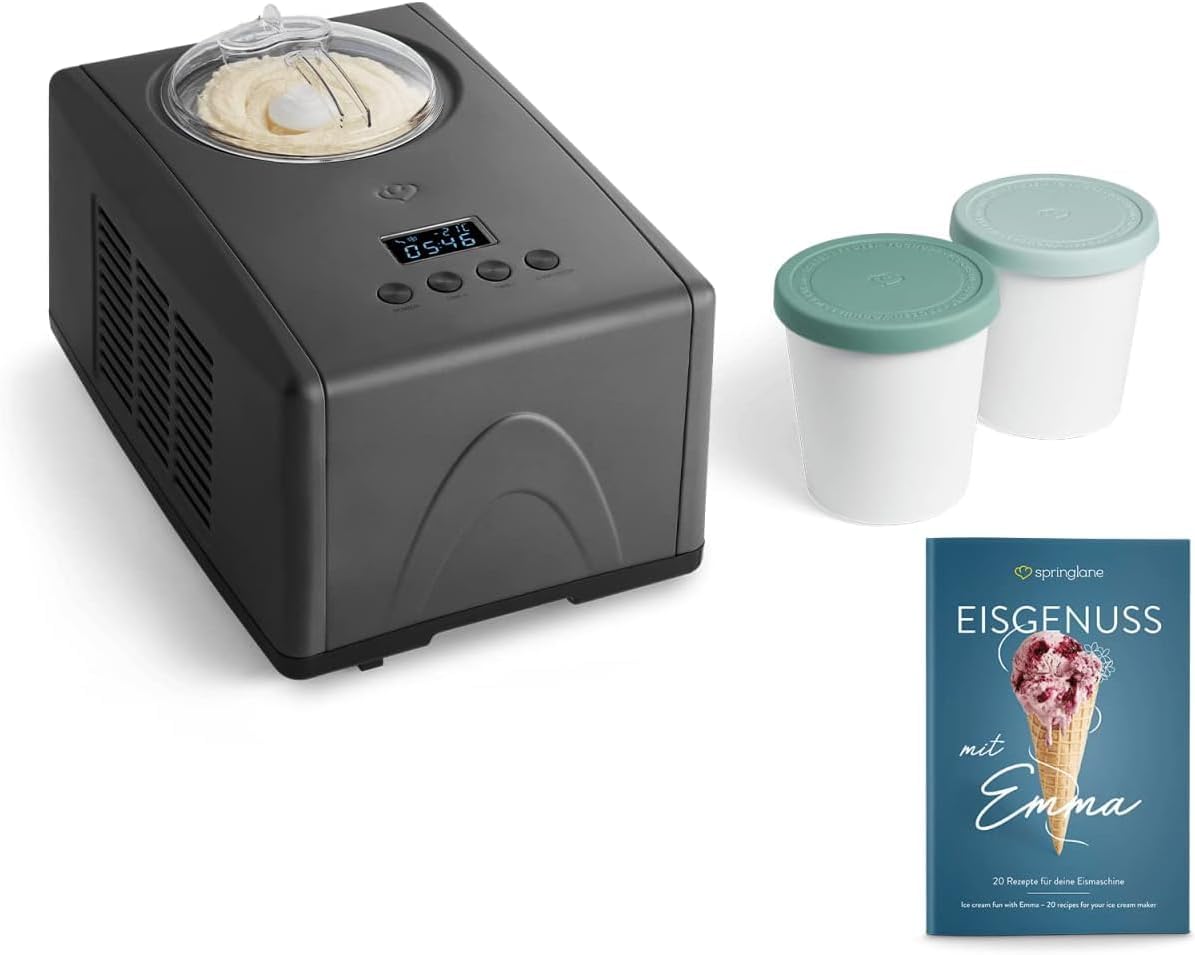 Gelatiera, Springlane Kitchen, 1,5 L, 150 W, Argento/Antracite, acciaio inox, vano contenitore