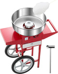 VEVOR, Macchine per zucchero filato, 1000 W, 52 cm, Argento/Rosso, acciaio inox