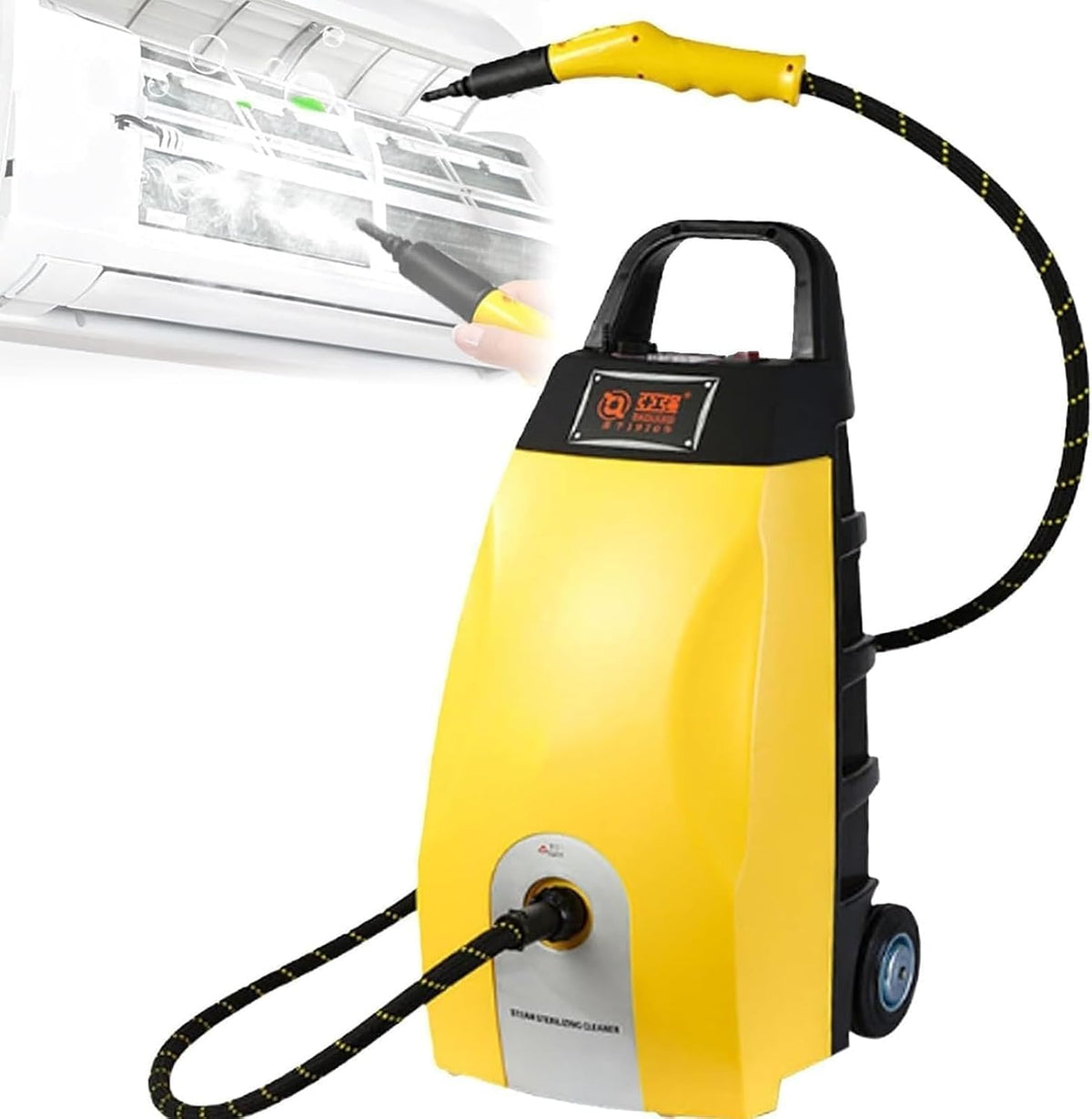 Pulitore a vapore, JINTVO, 3,5 Litri, 110 °C, 75 x 30 x 35 cm, Giallo, protezione dal surriscaldamento