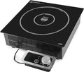 Piano cottura a induzione, IPX3, Suinga, 12 cm, 28 cm, 3500 W, Argento/Nero, acciaio inox, illuminazione LED, spegnimento automatico
