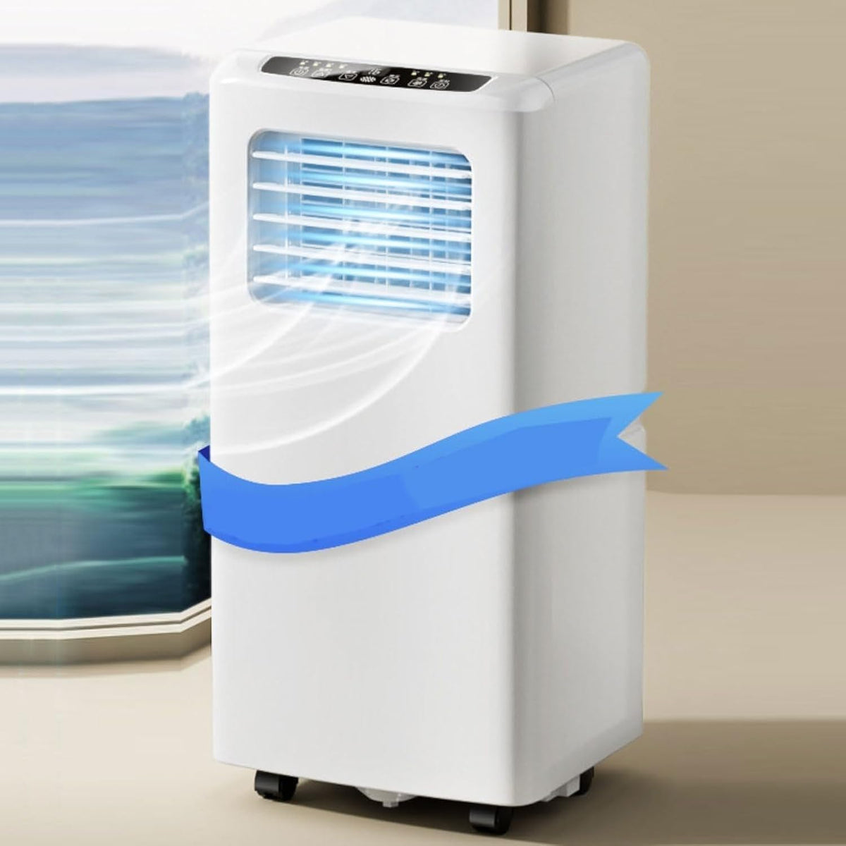 HUGGWRT, Condizionatore, 2300 W, 20 litri, Bianco, telecomando, timer