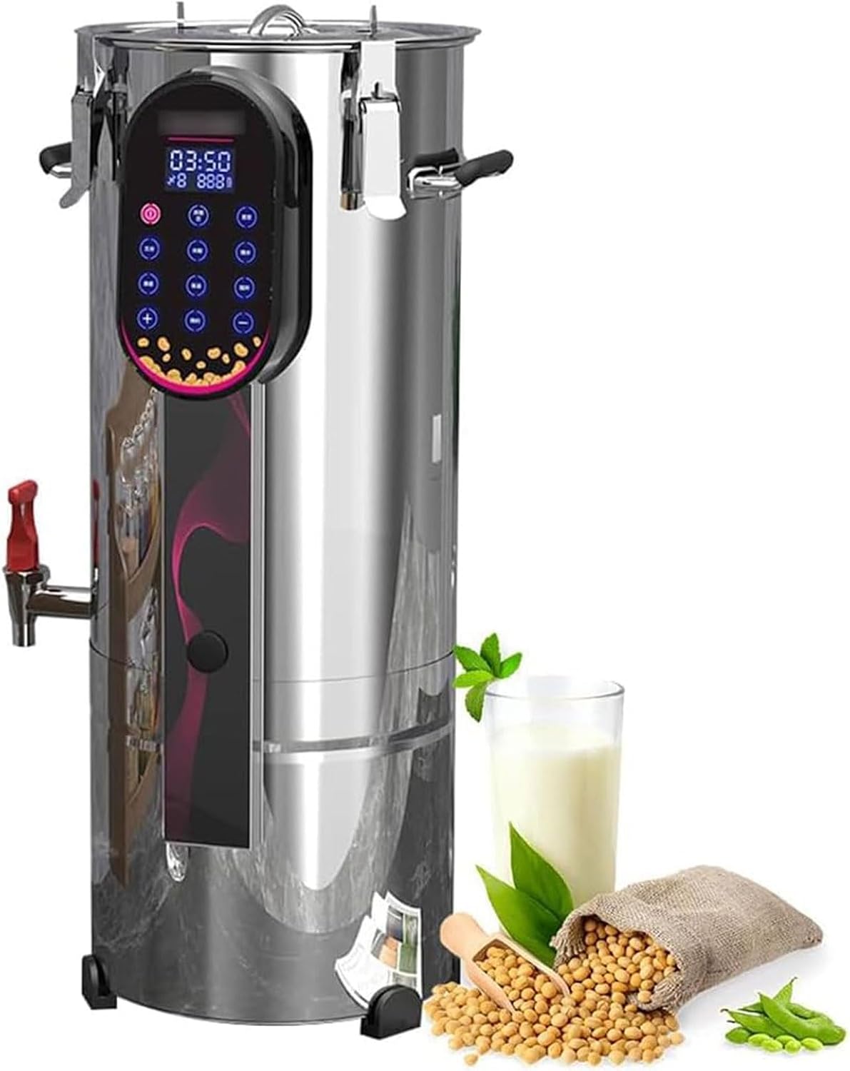 Frullini montalatte automatici, 2 litri, 1200 W, 65°C, Nero, acciaio inox, illuminazione LED, autopulizia