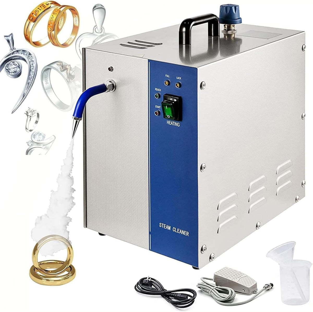 Pulitore a vapore, 1300 W, 135°C, 2 L, Argento/Oro, acciaio inox